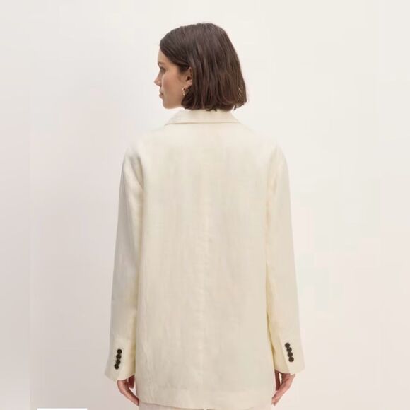 NWT Everlane linen double breasted blazer in cream size 4 - Picture 4 of 8